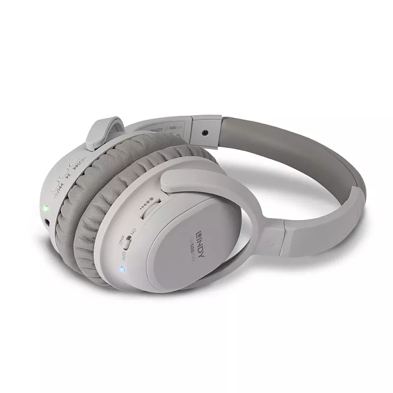 Lindy LH500XW headset káblový a bezdrôtový cez hlavu hovory/hudba Micro-USB Bluetooth sivý