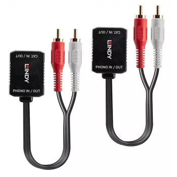 AV vysielač Lindy 500m Cat.6 Phono analógový audio extender