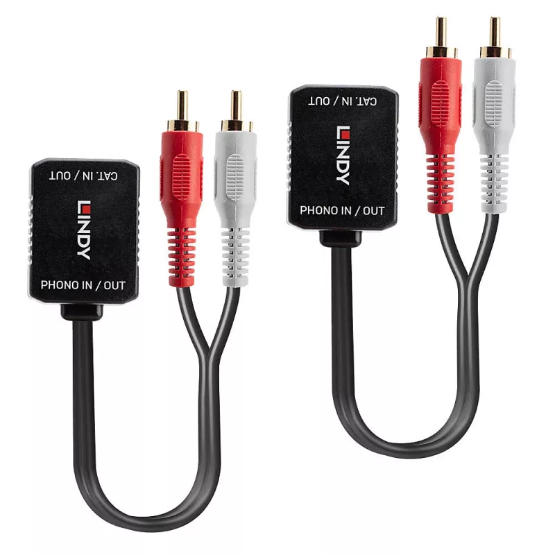 AV vysielač Lindy 500m Cat.6 Phono analógový audio extender