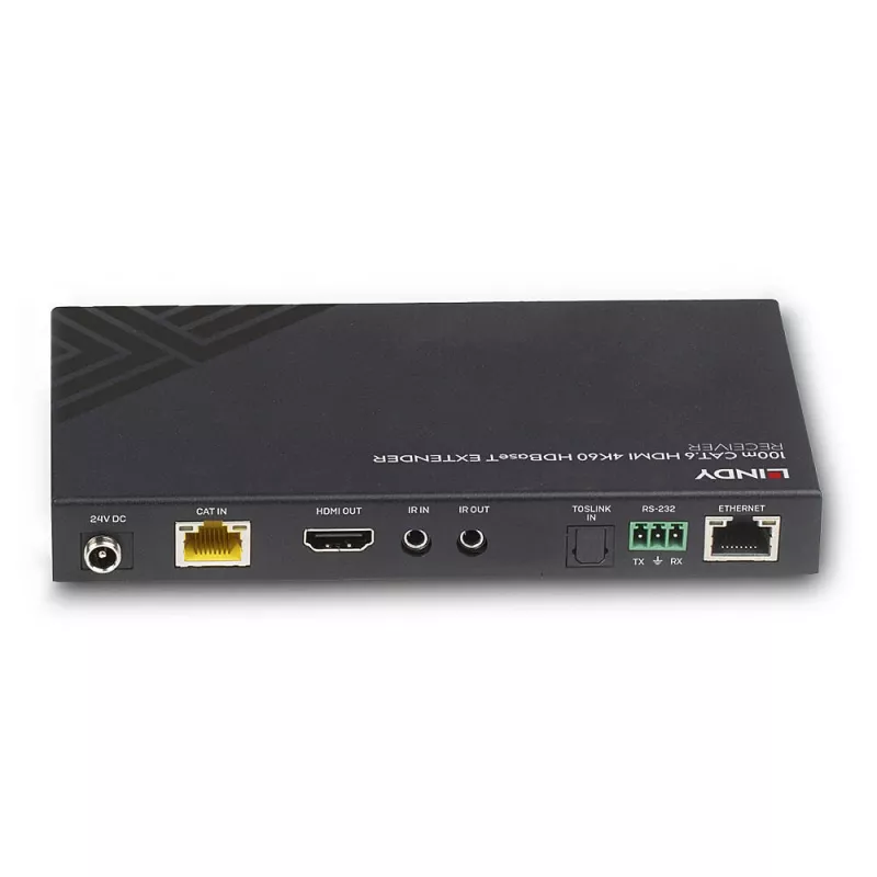 AV prijímač Lindy 100m Cat.6 HDMI 4K60 audio IR RS-232 HDBaseT