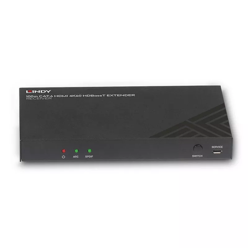 AV prijímač Lindy 100m Cat.6 HDMI 4K60 audio IR RS-232 HDBaseT