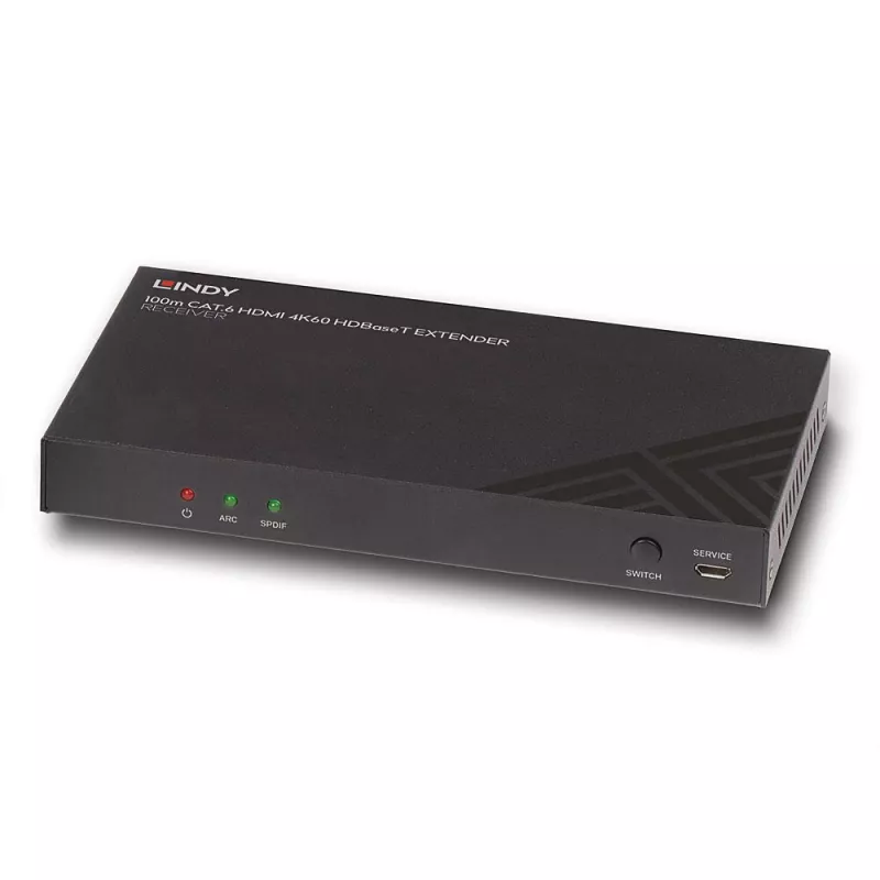 AV prijímač Lindy 100m Cat.6 HDMI 4K60 audio IR RS-232 HDBaseT