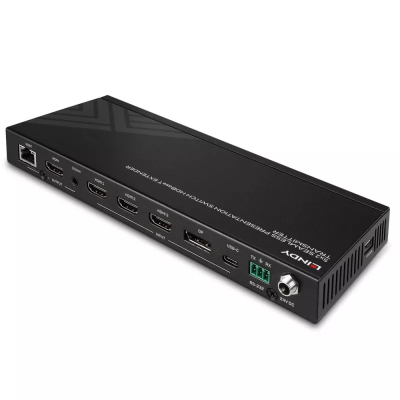 AV vysielač Lindy 5 portový seamless presentation switch HDBaseT extender 3840 x 2160 pixelov