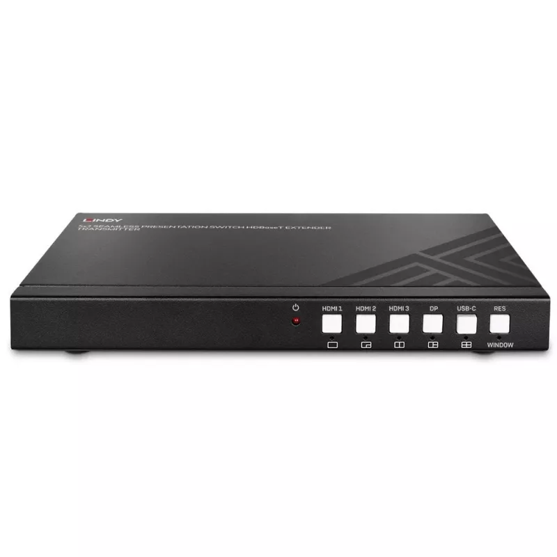 AV vysielač Lindy 5 portový seamless presentation switch HDBaseT extender 3840 x 2160 pixelov