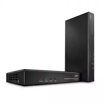 AV vysielač a prijímač Lindy 300m optický HDMI 18G a IR extender