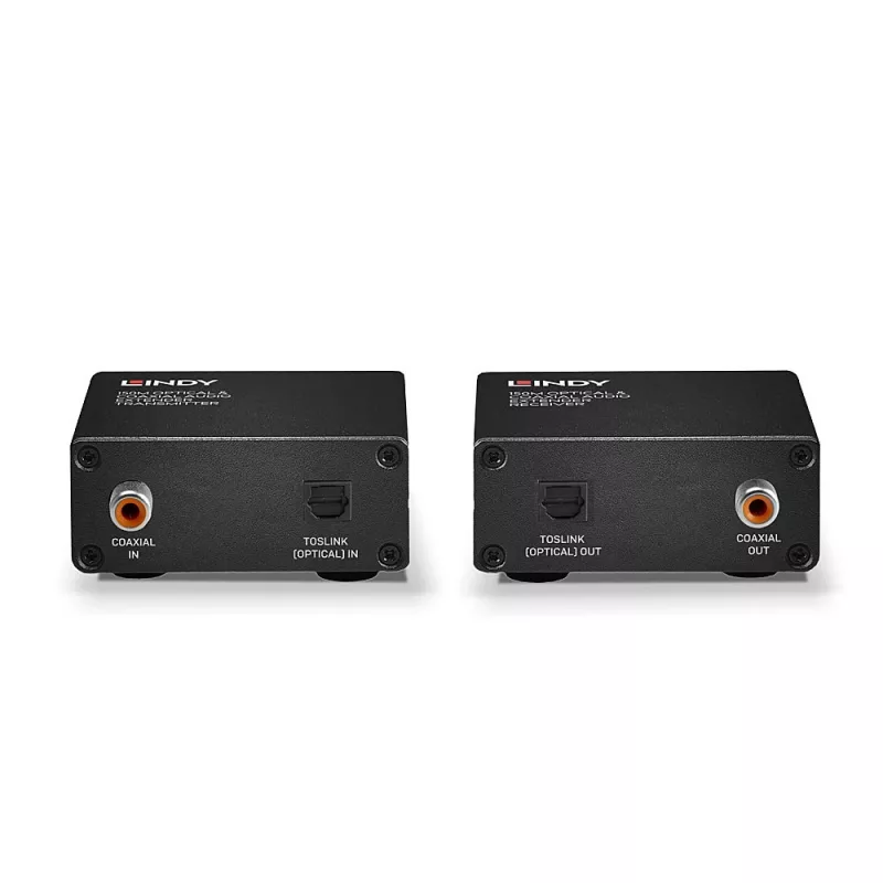 AV vysielač a prijímač Lindy 150m Cat.6 TosLink a koaxiálny digitálny audio extender