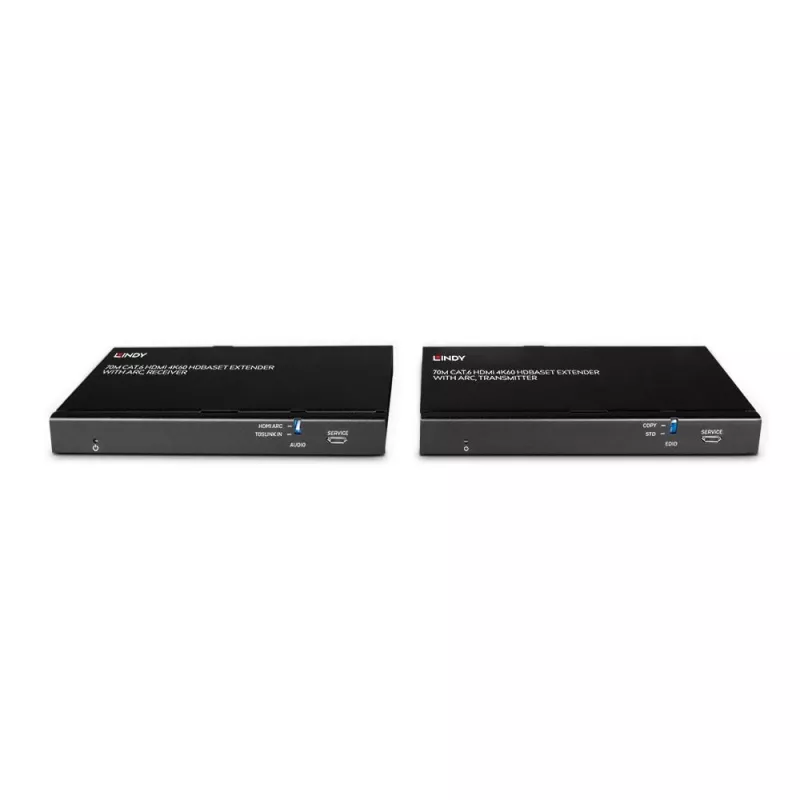 Lindy 70m Cat.6 HDMI 4K60, audio, IR a RS-232 HDBaseT extender s ARC