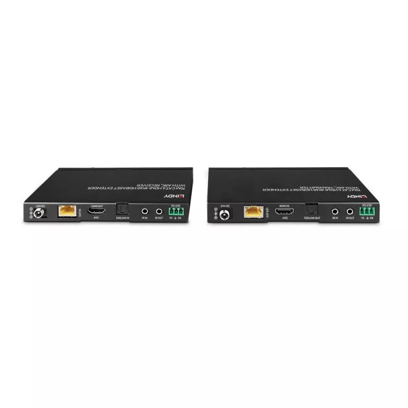 Lindy 70m Cat.6 HDMI 4K60, audio, IR a RS-232 HDBaseT extender s ARC