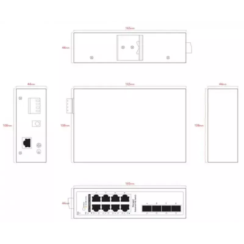 Sieťový switch Ernitec ELECTRA-IM08-1GB 8 portov 1 GB Ethernet