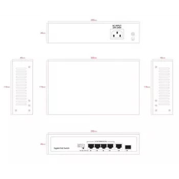 Sieťový switch Ernitec ELECTRA-U04-1GB-60W 4 porty 1 GB 60 W