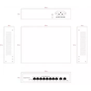 Ernitec ELECTRA-U08-1GB-110W sieťový switch 8 portov 1 GB