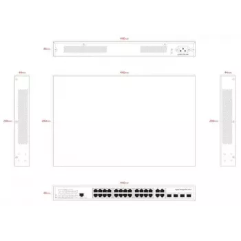 Sieťový switch Ernitec ELECTRA-M224-1GB-370W 24 portov 1GB