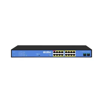 ERNITEC nemanaged PoE switch ELECTRA-U16-1GB 16 portov, 1 GbE Uplink, 285W Power Budget