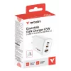 Verbatim Essentials GaN nabíjačka 65W EU konektor biela, interiér, AC, 20 V, biela