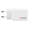 Verbatim Essentials GaN nabíjačka 65W EU konektor biela, interiér, AC, 20 V, biela
