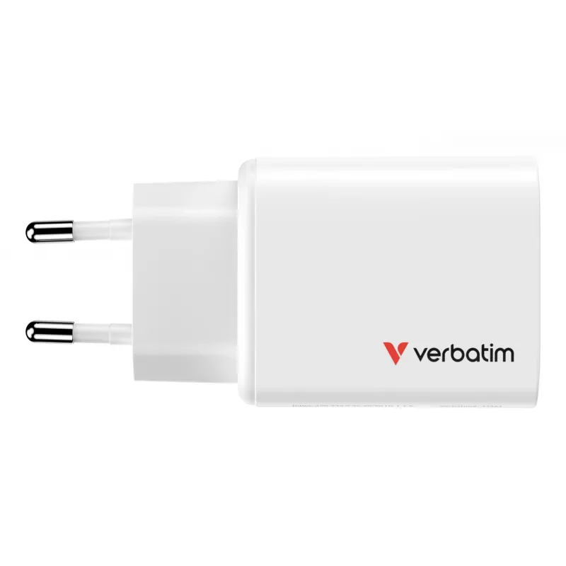 Verbatim Essentials GaN nabíjačka 65W EU konektor biela, interiér, AC, 20 V, biela