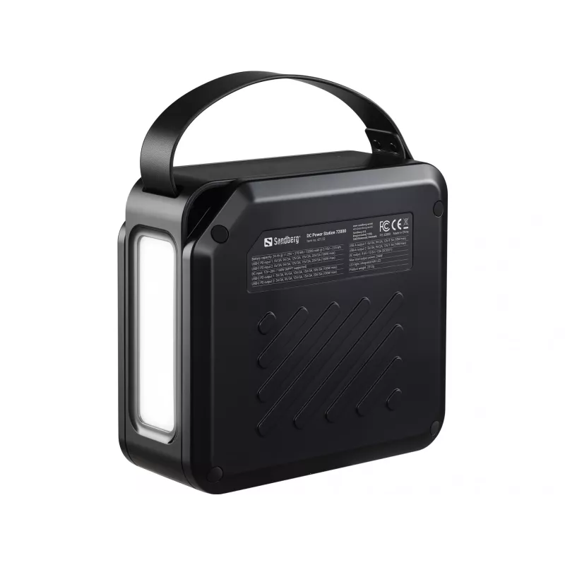 Prenosná DC powerstation SANDBERG Sandberg DC Power Station 72000 — LMFP 72 000 mAh, DC & USB-C vstup, čierna
