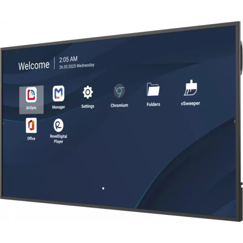 Profesionálny 65-palcový 4K komerčný displej VIEWSONIC CDE6531-1C, 3840×2160, 500 cd/m², Android 14, 24/7, VESA