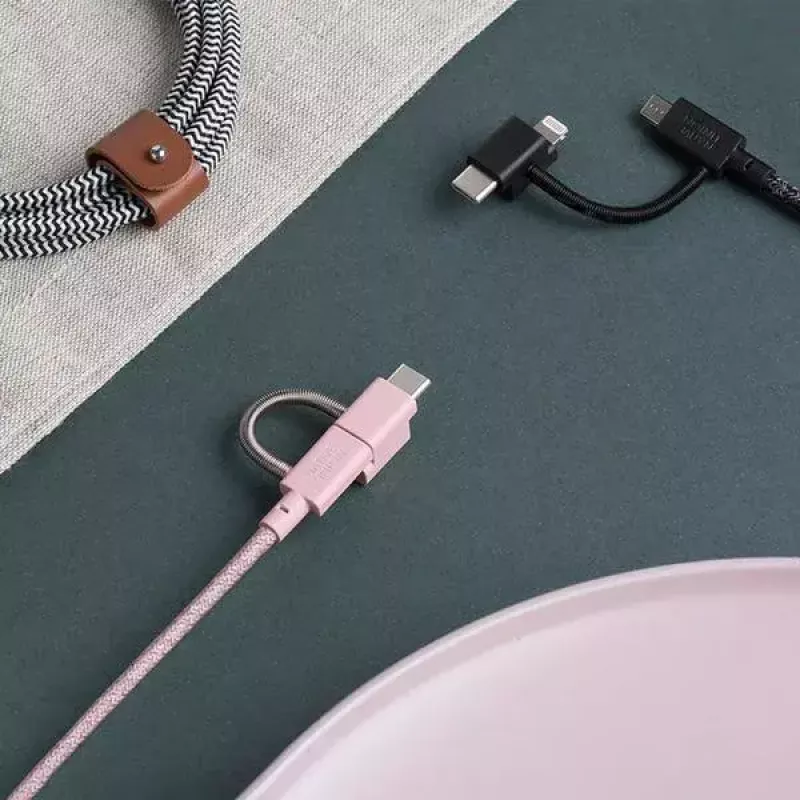 Dátový kábel USB 2.0 native union BELT-ULC-ZEB-NP 2 m USB A na USB‑C / Micro‑USB B / Lightning čierny biely