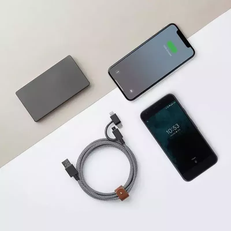 Dátový kábel USB 2.0 native union BELT-ULC-ZEB-NP 2 m USB A na USB‑C / Micro‑USB B / Lightning čierny biely