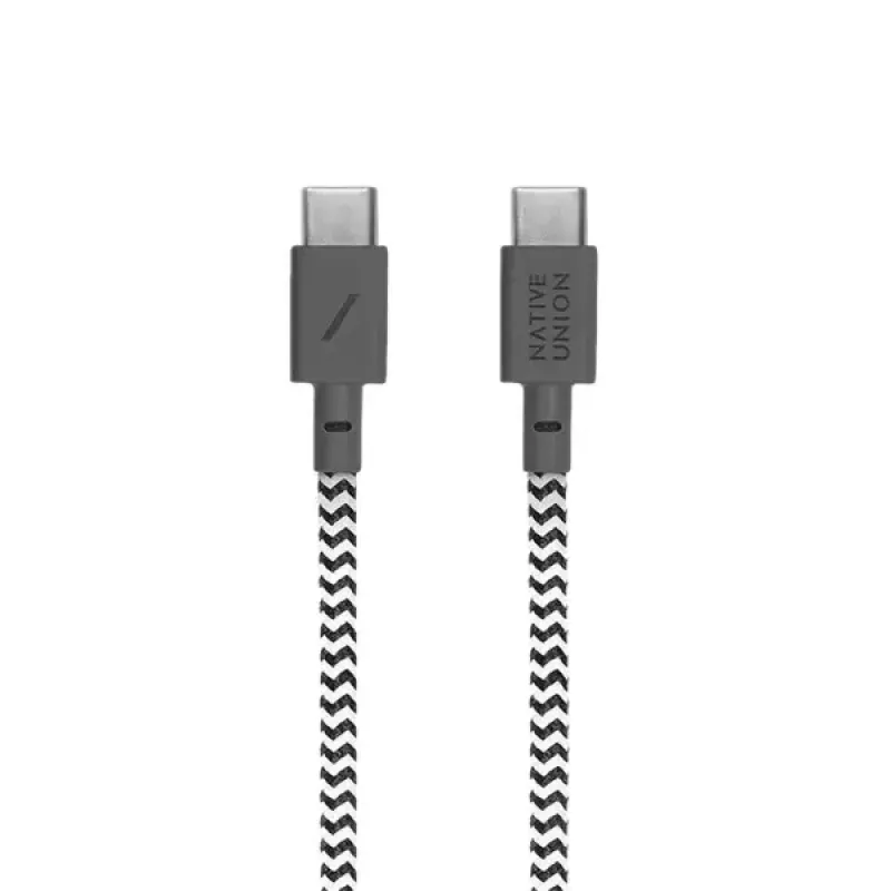 Kábel USB-C Native Union BELT-C-ZEB-2-NP 1,2 m USB-C na USB-C čierny/biely