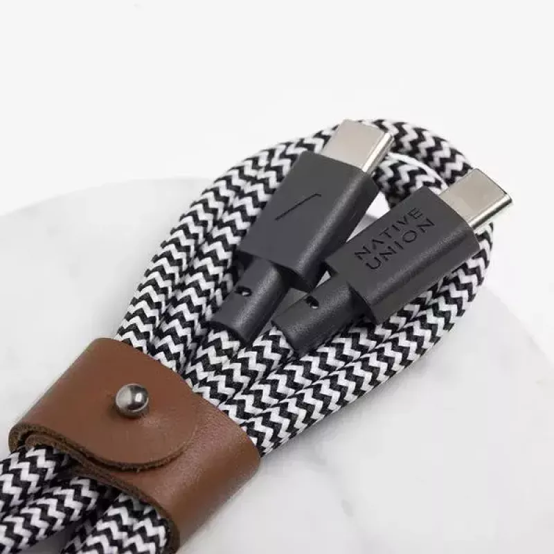 Kábel USB-C Native Union BELT-C-ZEB-2-NP 1,2 m USB-C na USB-C čierny/biely