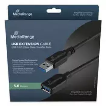 USB-A na USB-A kábel MediaRange MRCS241 USB 3.2 Gen 1 (5 Gbit/s) 5 m čierny