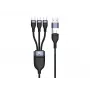 Conceptronic ETTA06B15C 3-in-1 100 W rýchlonabíjací dátový kábel 1,5 m, trojitý USB-C, USB 2.0, E-Mark