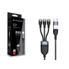 Conceptronic ETTA06B15C 3-in-1 100 W rýchlonabíjací dátový kábel 1,5 m, trojitý USB-C, USB 2.0, E-Mark