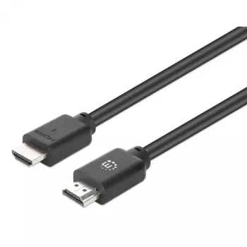 Manhattan HDMI 4K@60Hz kábel s Ethernetom, 3 m, vhodný pre VŠETKY 4K a 1080p/HD aplikácie – inovujte teraz alebo majte pripravené, keď to budete potrebovať, konektor na konektor, čierny, Ultra HD 4K x 2K, doživotná záruka, Premium High Speed, zodpovedá HDMM3MP