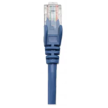Intellinet sieťový patch kábel, Cat5e, 1 m, modrý, CCA, U/UTP, PVC, RJ45, pozlátené kontakty, bez západky, zaliata ochrana proti zlomeniu, doživotná záruka