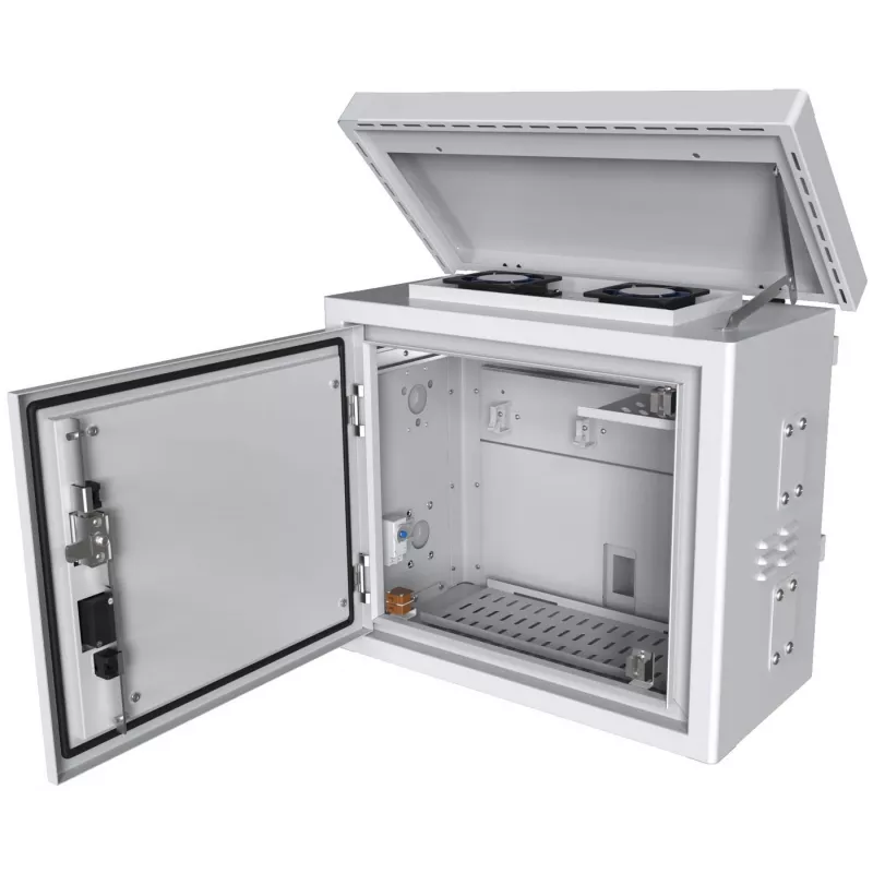 Lanview RCCTV002 Midi Radius CCTV skriňa na montáž na stĺp pre 4 kamery, 600 x 300 x 550 mm, biela