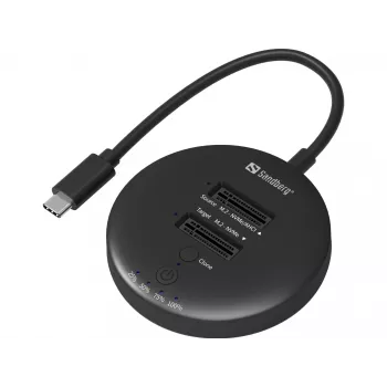 Sandberg USB3.2 Cloner Dock pre NVMe M.2 SSD, čierna, 20 Gbit/s