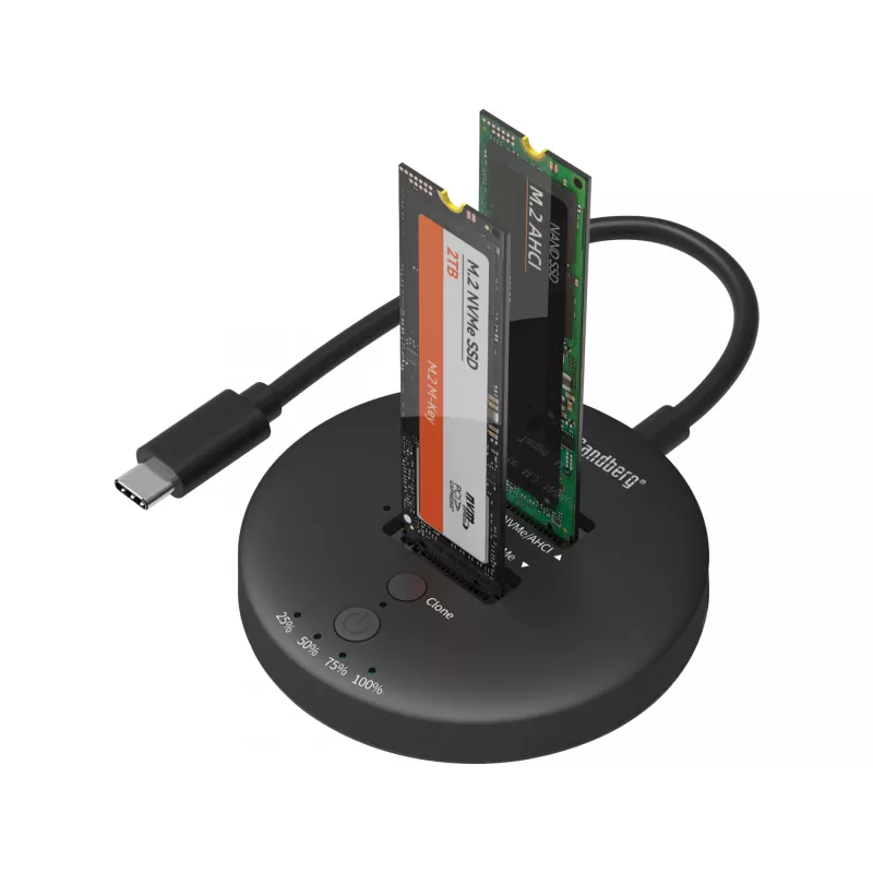 Sandberg USB3.2 Cloner Dock pre NVMe M.2 SSD, čierna, 20 Gbit/s