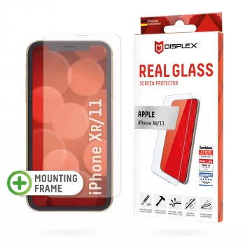 Displex ochranná fólia displeja (10H) pre Apple iPhone XR/11, Eco montážny rámik, tvrdené sklo, fólia odolná proti poškriabaniu, kompatibilná s puzdrom