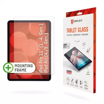 Displex Tablet Glass (9H) pre Apple iPad Pro 11'' (1./2./3./4. gen.)/Air (4./5. gen.), Eco montážny rám, nerozbitné, ultraploché, neviditeľné