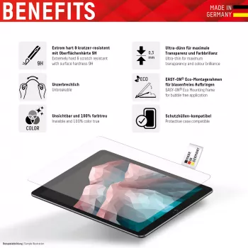 Displex Tablet Glass (9H) pre Apple iPad Pro 11'' (1./2./3./4. gen.)/Air (4./5. gen.), Eco montážny rám, nerozbitné, ultraploché, neviditeľné