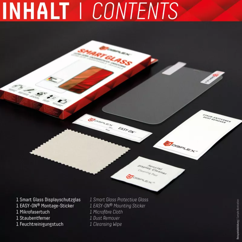 Displex Smart Glass (9H) pre Apple iPhone 13/13 Pro/14/16e/17e, montážna nálepka, nerozbitné