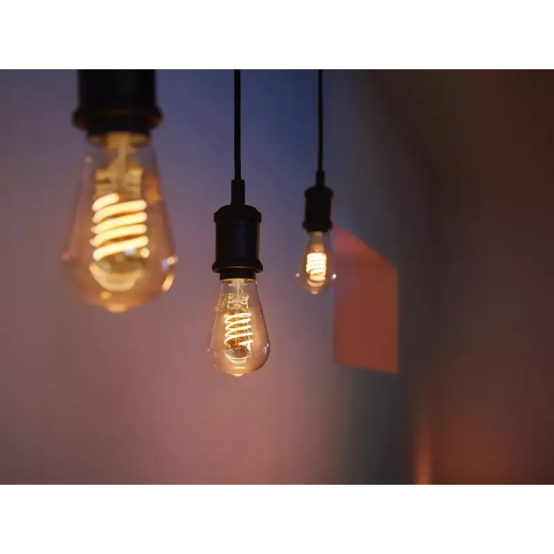 Smart žiarovka Philips ST64 Edison E27 Bluetooth/Zigbee, 7 W, transparentná, 60×135 mm