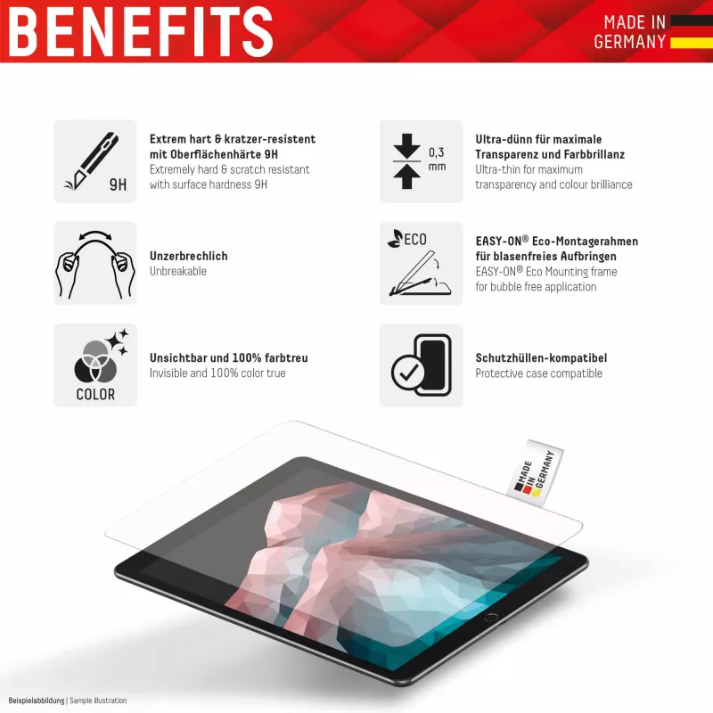 Displex Tablet Glass (9H) pre Apple iPad 10,9 palca (10. gen., 2022)/11 palcov (2025), Eco montážny rám, nerozbitné