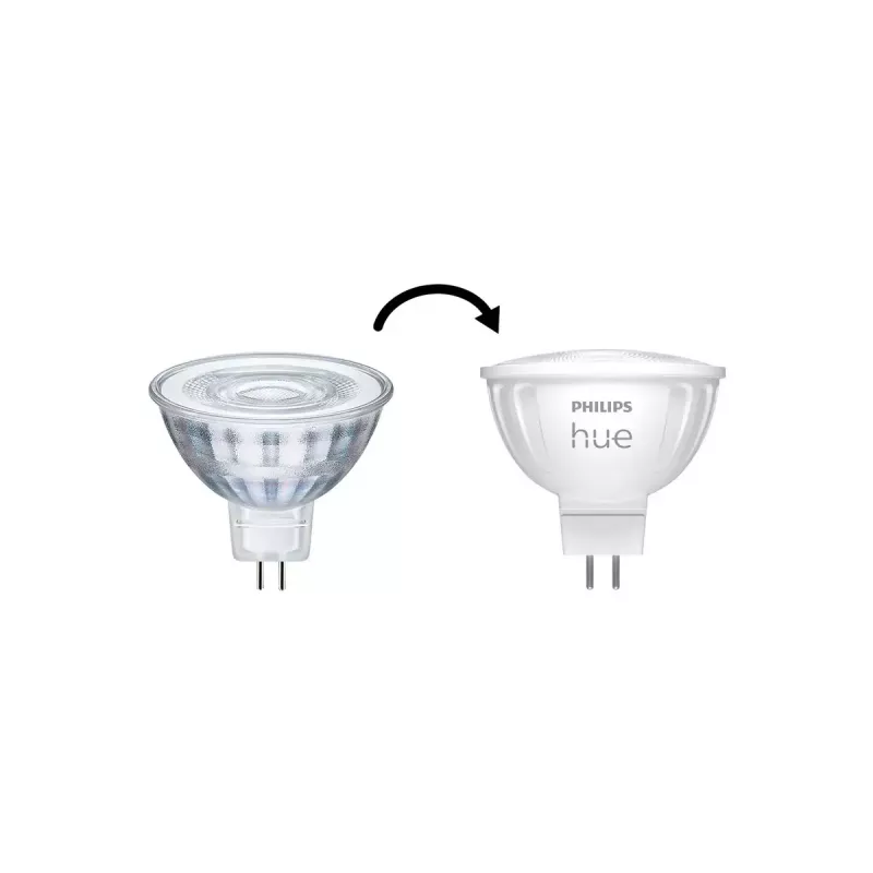 Philips Hue White Ambiance MR16 inteligentné LED bodové svietidlo, GU5,3, 12V, 5,1 W, 400 lm, stmievateľné, 2 ks