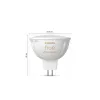 Philips Hue White Ambiance MR16 inteligentné LED bodové svietidlo, GU5,3, 12V, 5,1 W, 400 lm, stmievateľné, 2 ks