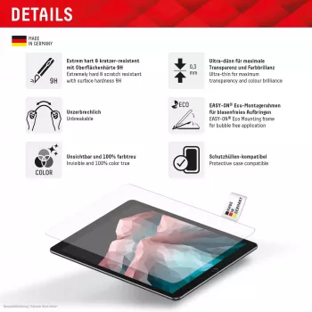 Displex sklo pre tablet (9H) pre Samsung Galaxy Tab A11+/A9+, Eco montážny rám, nerozbitné