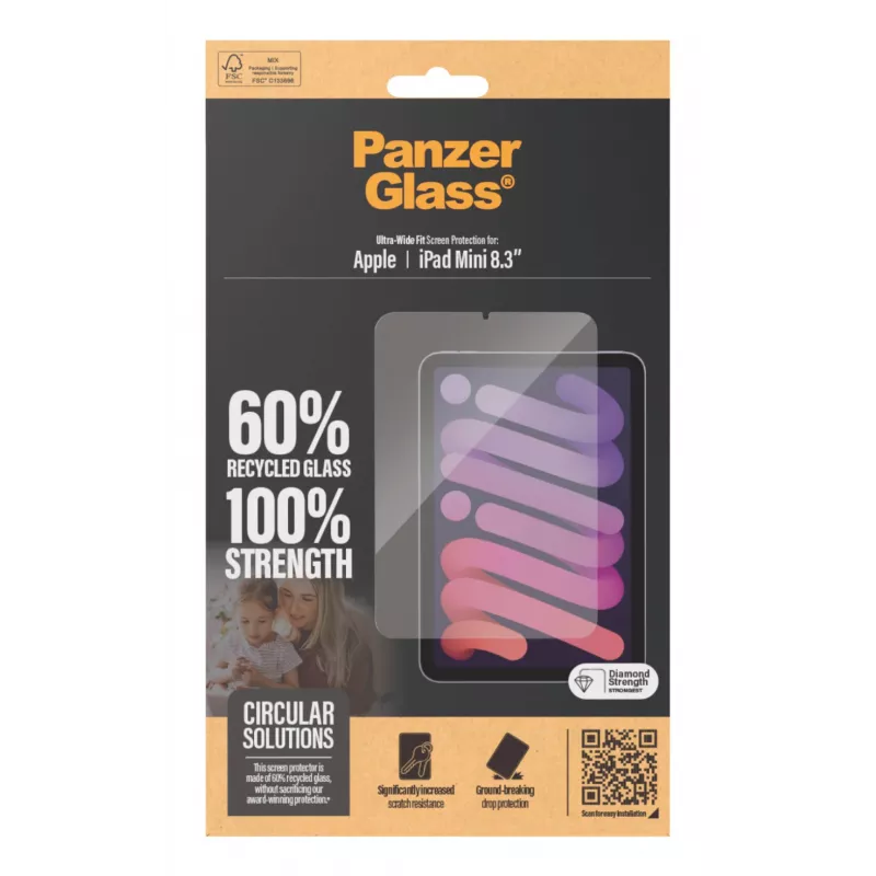 PanzerGlass® ochrana displeja pre iPad Mini 8.3'' (2021, 2024) | Ultra-Wide Fit