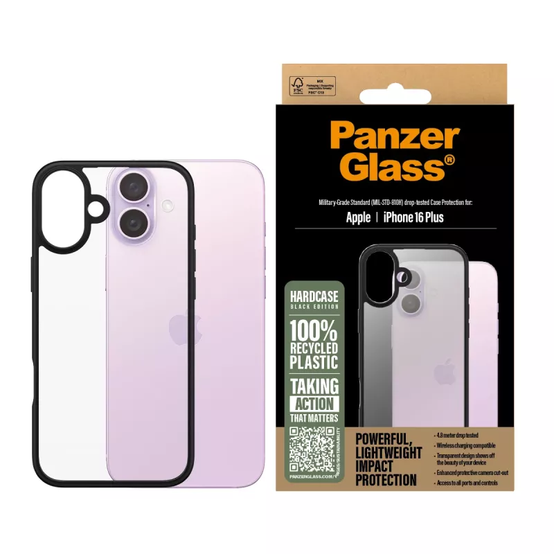 Puzdro PanzerGlass HardCase čierna iPhone '24 6,7 palcov transparentné
