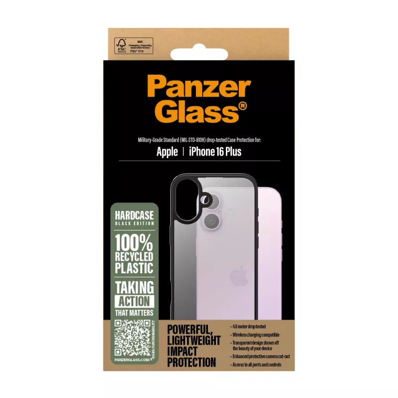 Puzdro PanzerGlass HardCase čierna iPhone '24 6,7 palcov transparentné