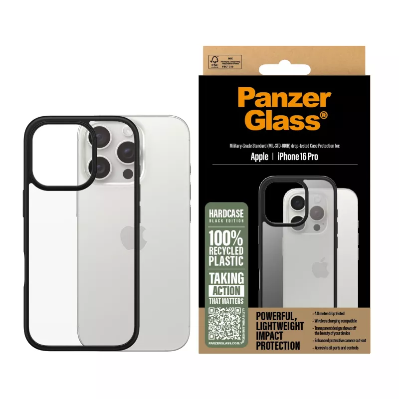 PanzerGlass HardCase puzdro pre iPhone 16 Pro, čierne (1296)