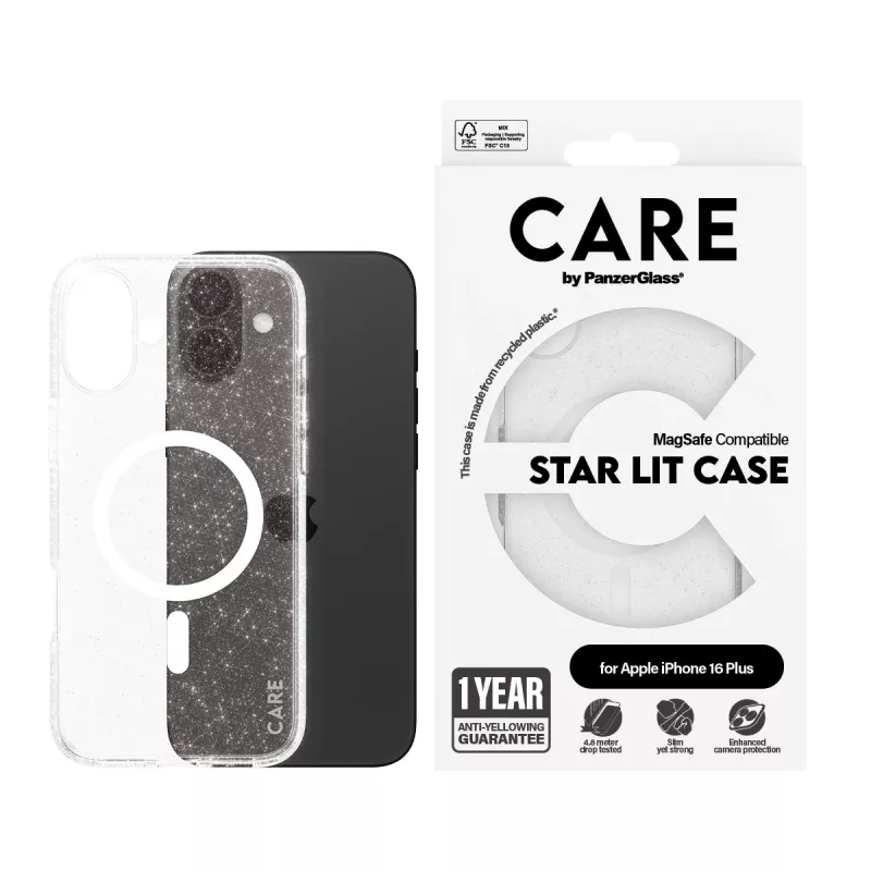 PanzerGlass CARE™ by ® Urban Combat puzdro Star Lit s bielym MagSafe iPhone 16 Plus