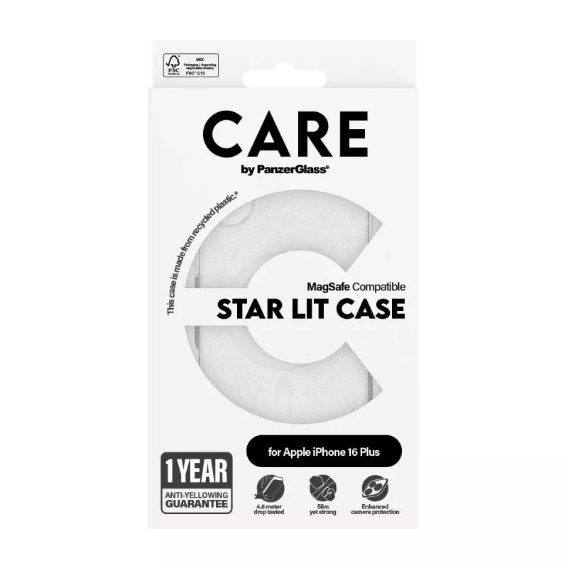 PanzerGlass CARE™ by ® Urban Combat puzdro Star Lit s bielym MagSafe iPhone 16 Plus