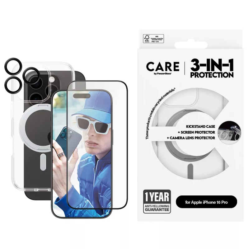 PanzerGlass CARE by ® Feature 3-in-1 Ceramic balík iPhone 16 Pro